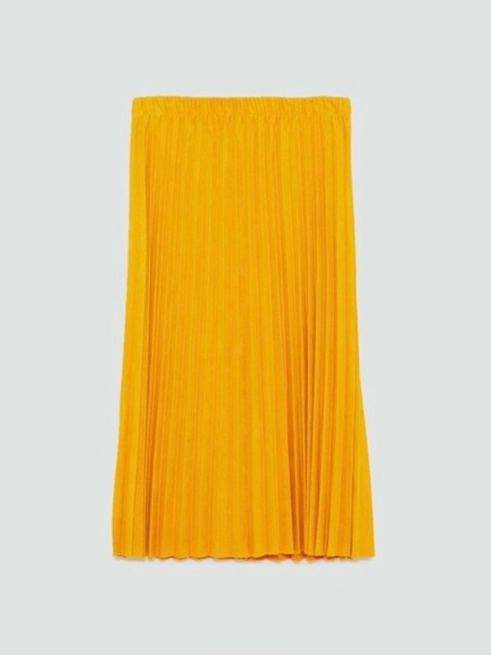 Zara Dresses & Skirts - Zara Faux Suede Pleated Skirt in Mustard - EUC